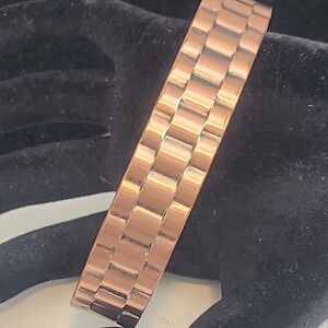 Earth Therapy‎ Copper Magnetic Bracelet Cuff Link Style Textured Adjustable 7.8